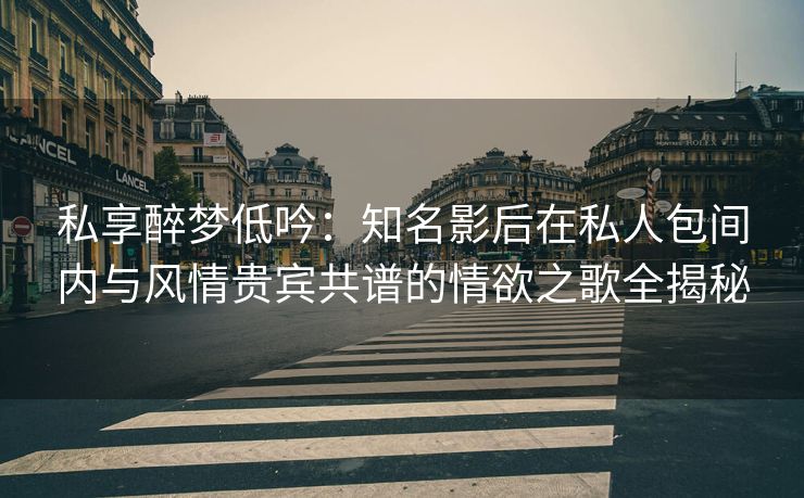 私享醉梦低吟：知名影后在私人包间内与风情贵宾共谱的情欲之歌全揭秘